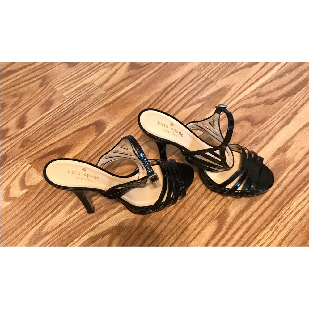 Kate Spade Strappy Sandals Black Patent Leather